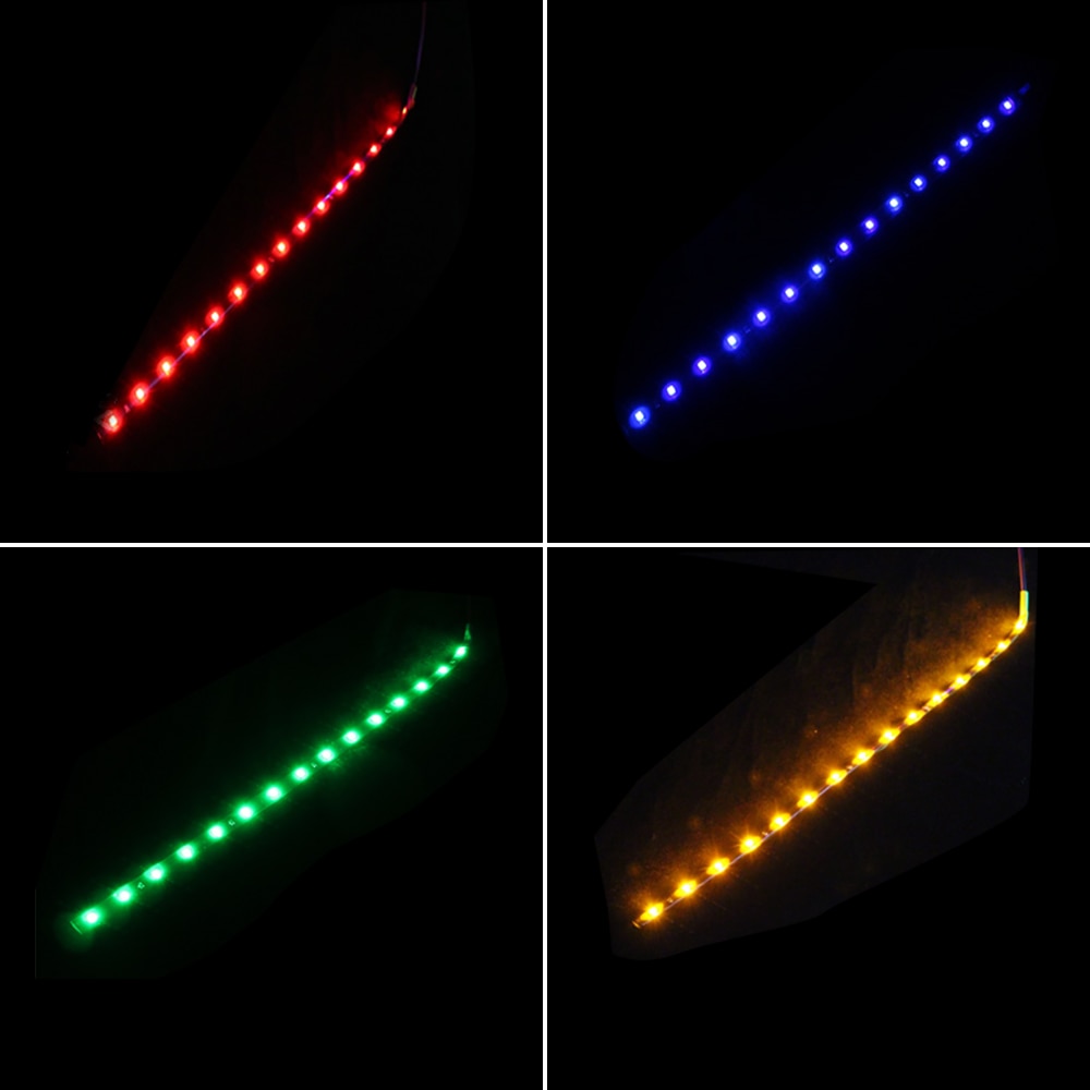 Auto led 3528 lichtstrips 12v 15 flexibele zachte lichtstrip decoratieve lichtstrip 30cm-1210 lichtstrips autodecoratie