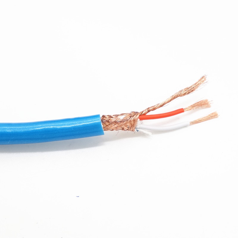 OD6.5mm bulk kabel audio kabel 2 core met koper mesh shield dirigent behulp 99.99% hoge zuiverheid OFC zuurstofvrij koper 1 meter