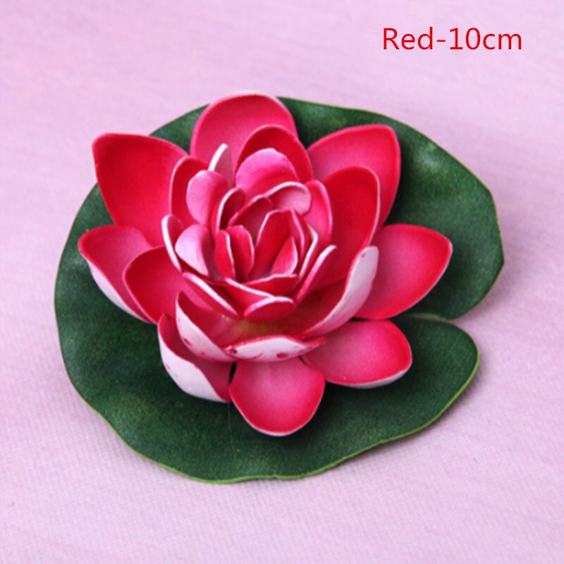 Künstliche Wasser Lilie Schwimm Blume Teich Anlage Ornament 10/18/28cm Hochzeit Heimat Garten Party Dekorationen: rot 10cm