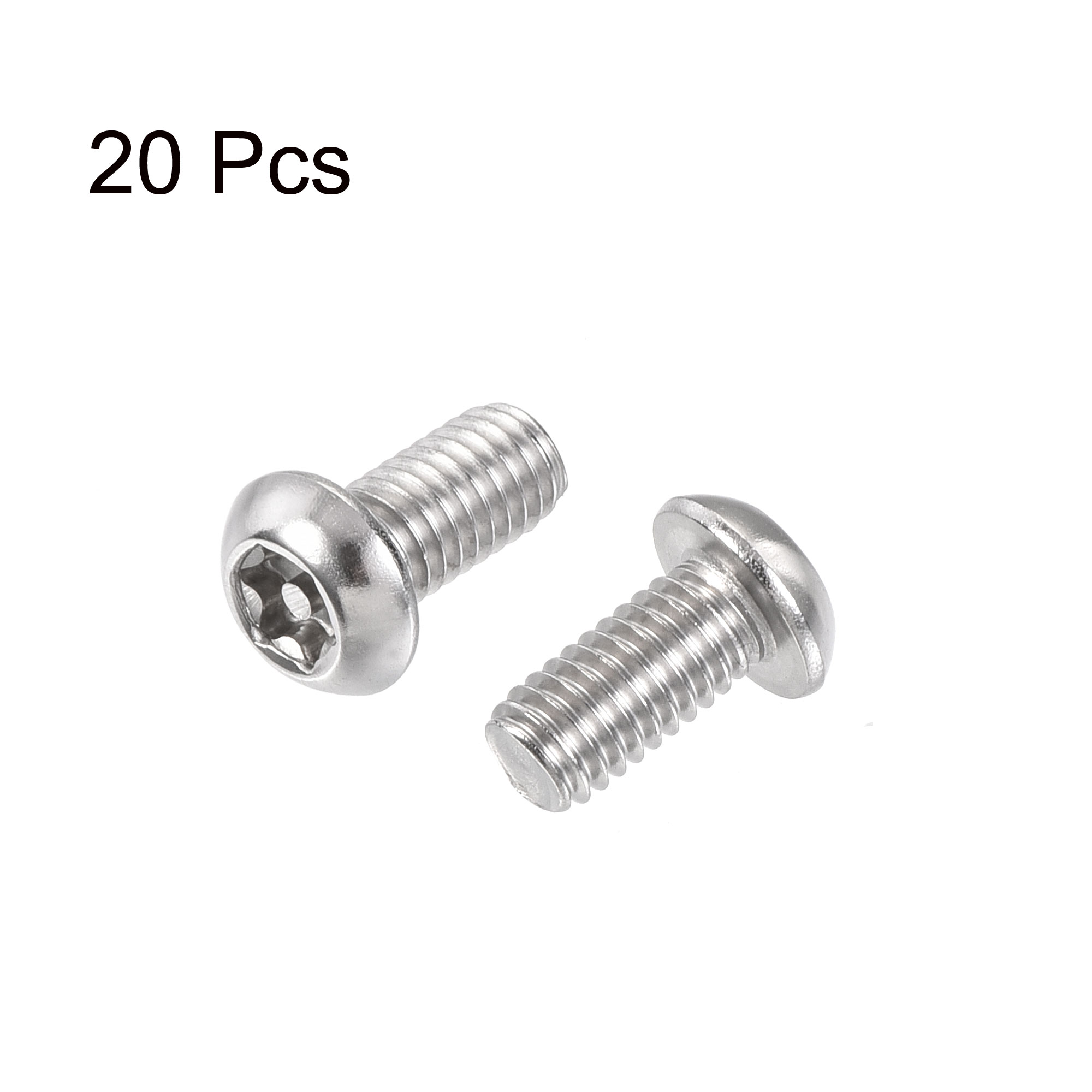 Uxcell M6x12mm Torx Security Machine Screw, Pan Head Screws Inside Column, 304 Stainless Steel Fasteners Bolts 20 Pcs