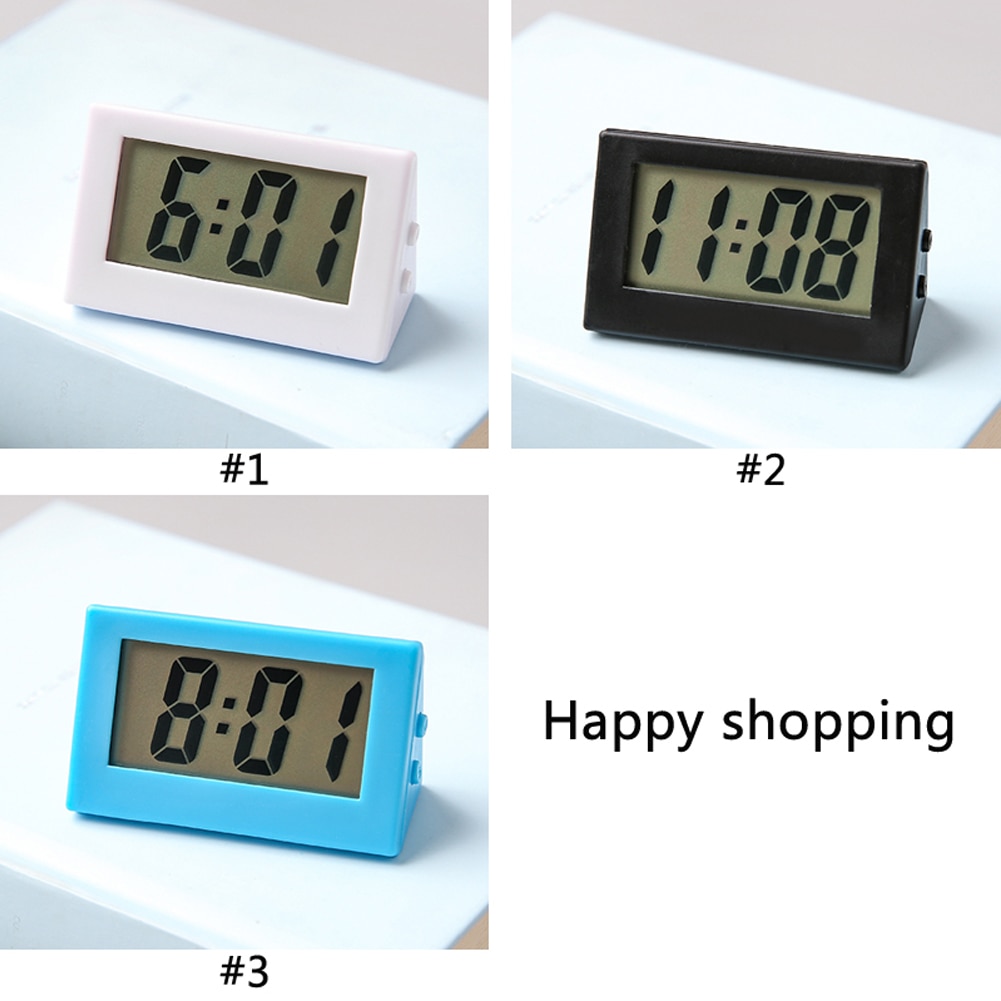 Portable mini silent electronic desk clock, household mini triangle diy digital desktop student exam silent electronic clock