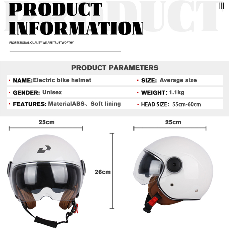 DOT-zertifizierter Vintage-Helm, offener Motorrad-Helm mit offenem Gesicht, Retro-3/4-Helm, Cruise Casco Casque Moto, Herren und Damen