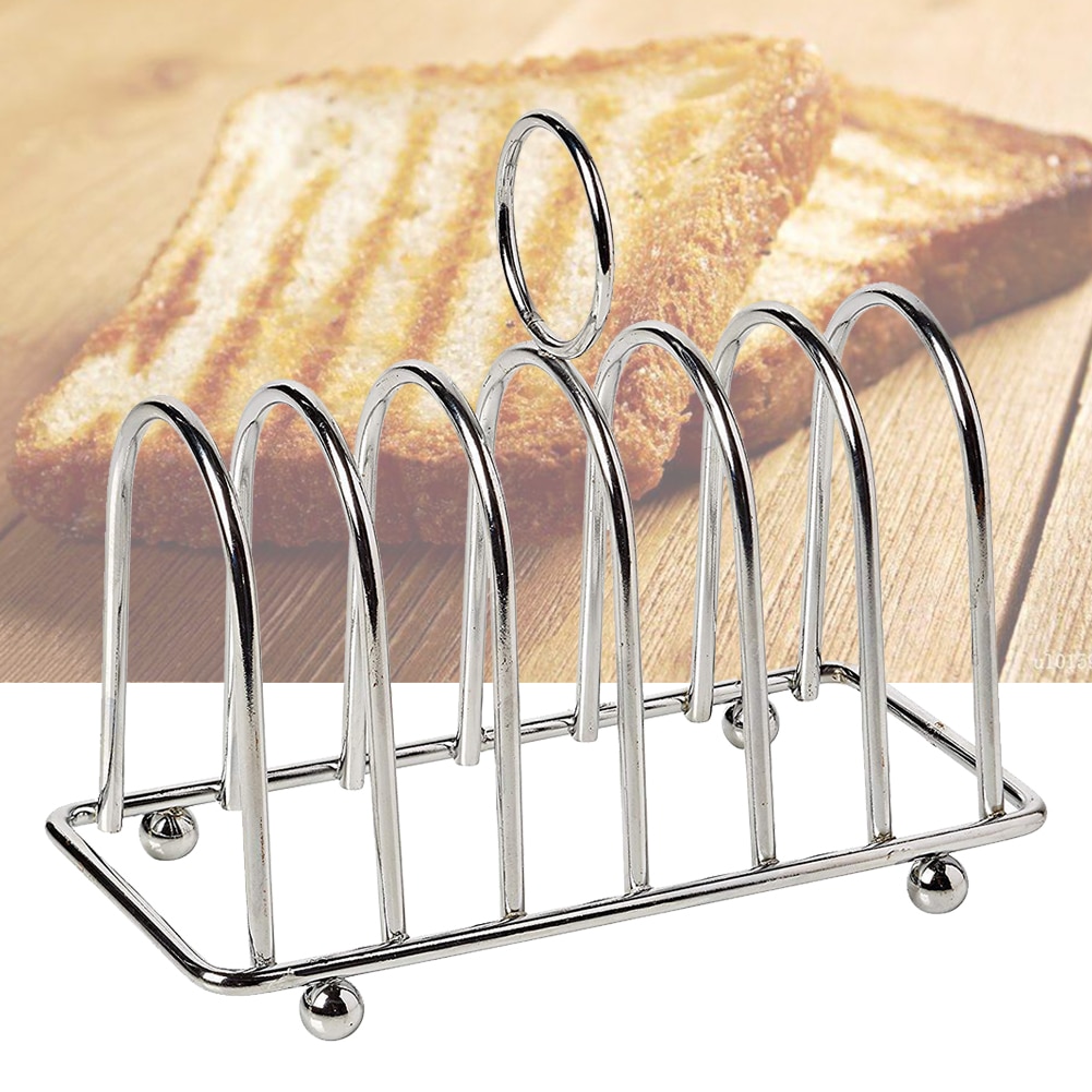 Show Tool Food Display Toast Rack Kitchen Stainless Steel 6 Slice Party Restaurant Bread Holder Breakfast Utensil Household