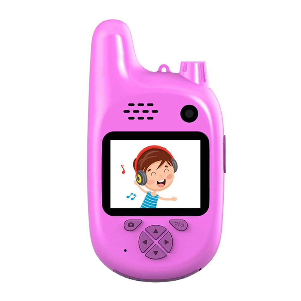 Walkie-talkie de con cámara de dibujos animados para niños, intercomunicador de aspecto bonito, juguetes para niños,: Pink