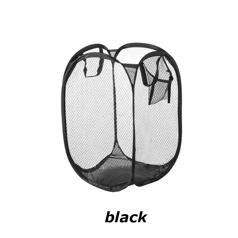 Opvouwbare Vuile Wasmand Sorteermand Wasraam Badstof Gaas Opbergtas Emmer Wasorganisatoren Opbergtas: Black