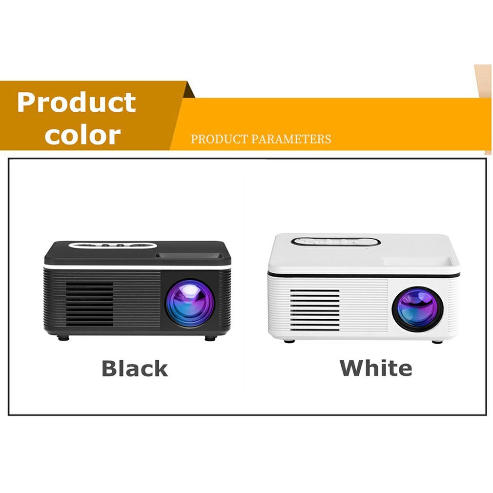 S361 Portable Mini Projector 1080P HD 400 Lumen LED Projector Built-in Speaker Home Media Player Projector HD LED Multimedia