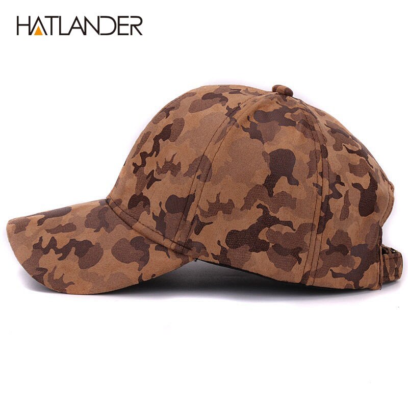 [hatlander]brand ruskind camouflage baseball kasketter til kvinder herre udendørs hatte vinter snapback bone gorras bomuld camo kasketter unisex