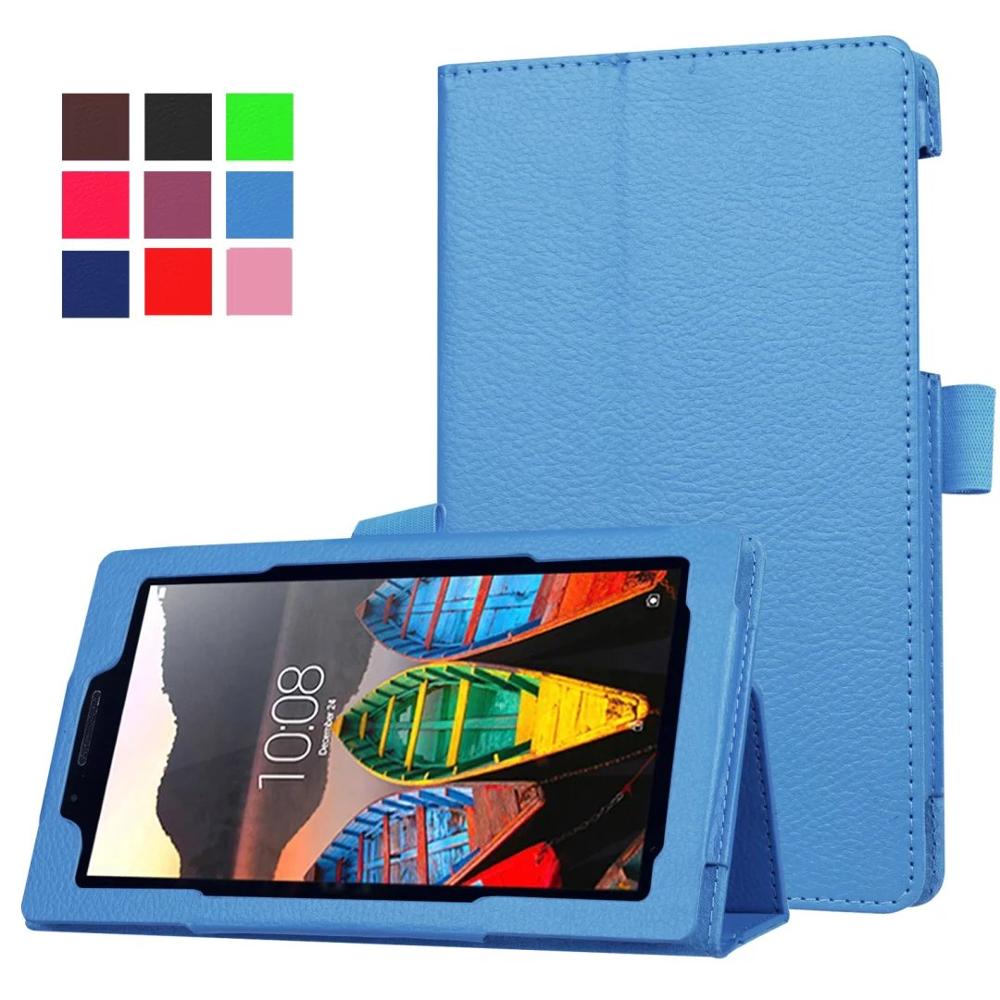 Tablet Case Voor Lenovo Tab3 730 730f 730 m 730x TB3-730F TB3-730M 7.0 inch PU Leather Case Cover Voor Lenovo tab 3 Beschermen Shell: Sky blue