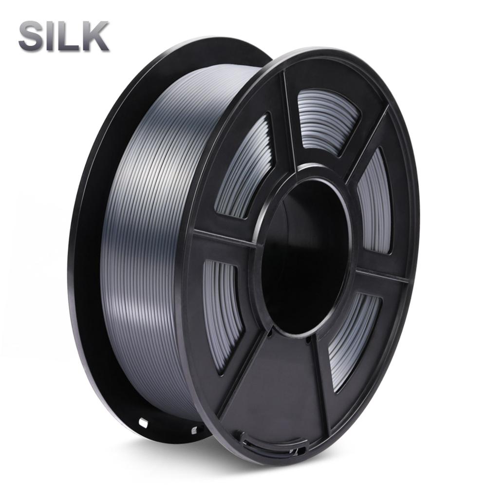 AW silk 3d printing 3D FDM Printer Filament Silk 1.75mm 1KG PLA Silky Rich Luster Metal Gold Copper Plastic Filament Materials: Silk Grey