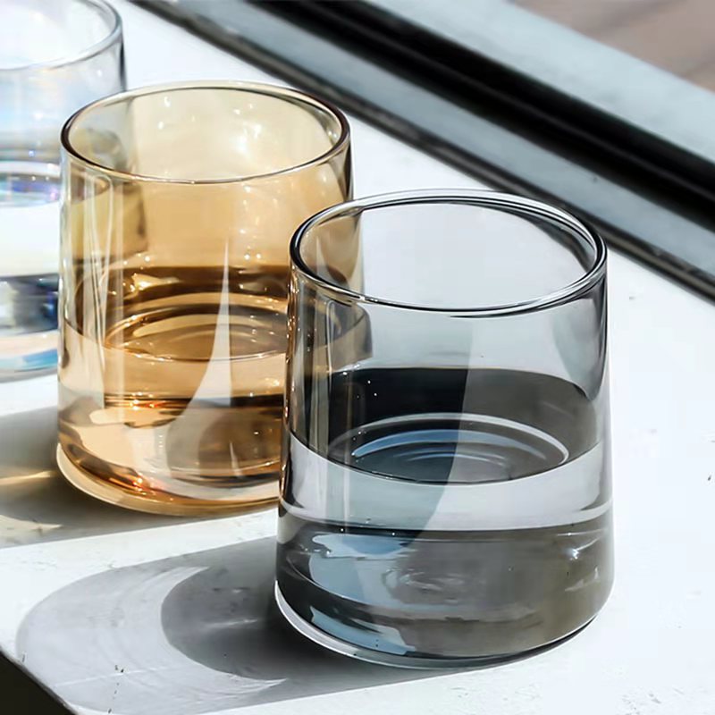 Nordic Style Ins Colorful Whiskey Glass Cup Coffe Mug Household Whiskey Glass Mug Transparent Water Glass Cup Drink Juice Glass