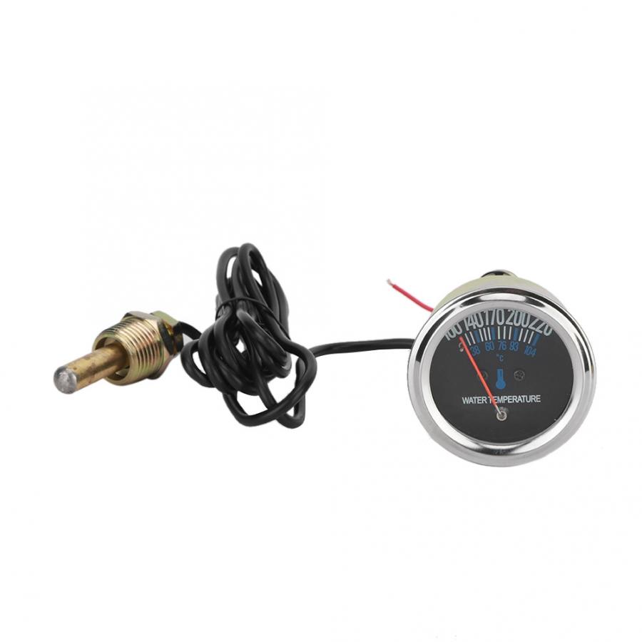 Metal Car 52mm Mechanical Water Temperature Temp Meter Gauge 38-104 degrees 12V Yellow Light Car Water Temperature Meter