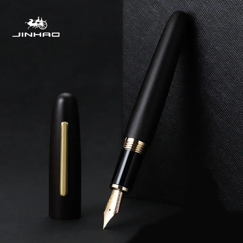 JINHAO-Stylo à plume en bois de luxe, stylo à encre, excavatrice noire, fournitures scolaires et de bureau, Pardessus, Pk 9056, 9019, EF, F, M: Violet / XF