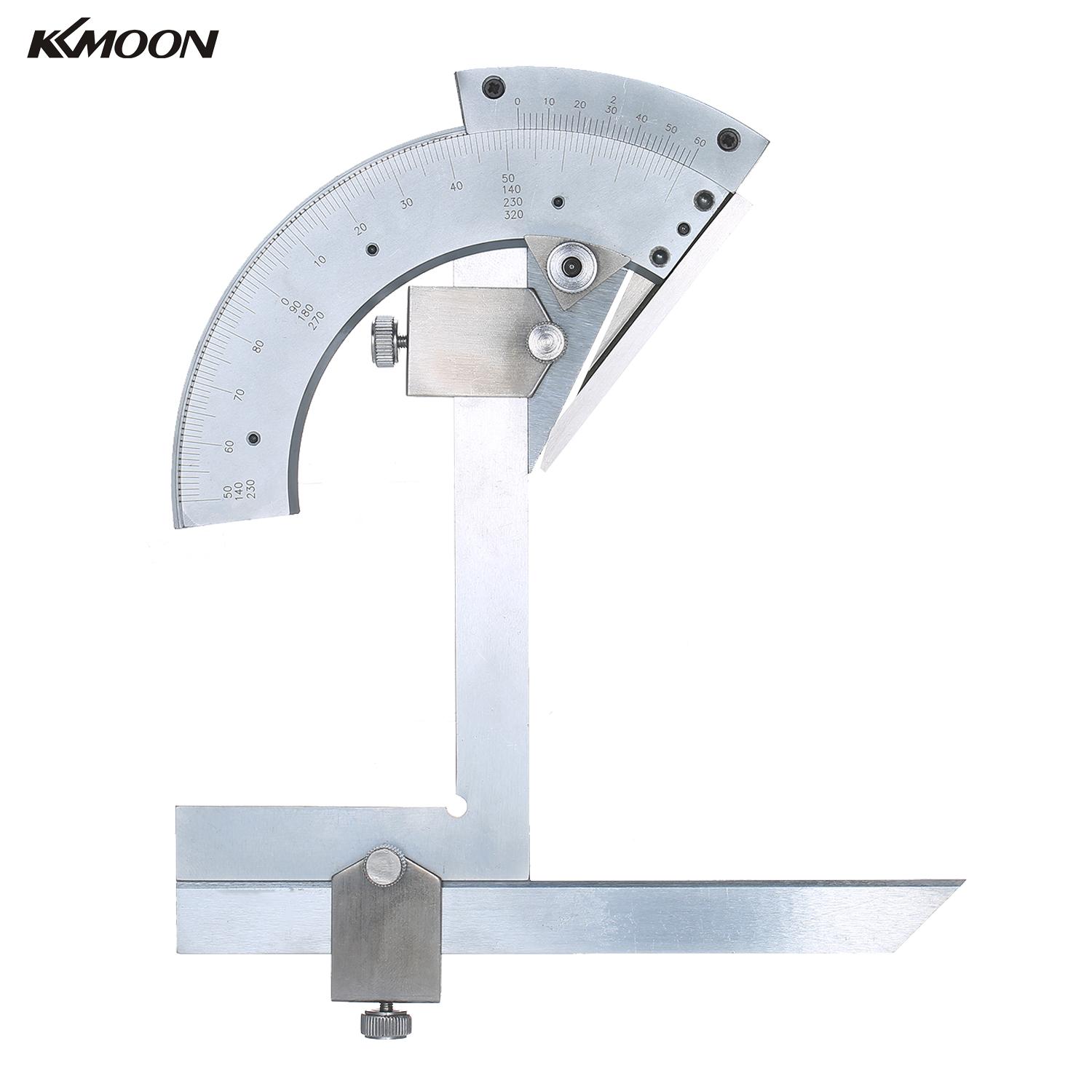 KKMOON Carbon Steel Universal Bevel Protractor 0-320°Accuracy Angle Finder Measuring Ruler Tool