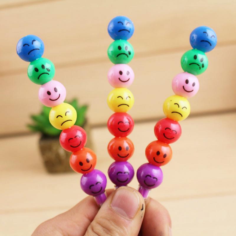 7 kleuren snoep haws kleurpotloden smiley gezicht tekenen kinderen student kunstbenodigdheden kawaii school schilderen speelgoed baby onderwijspen