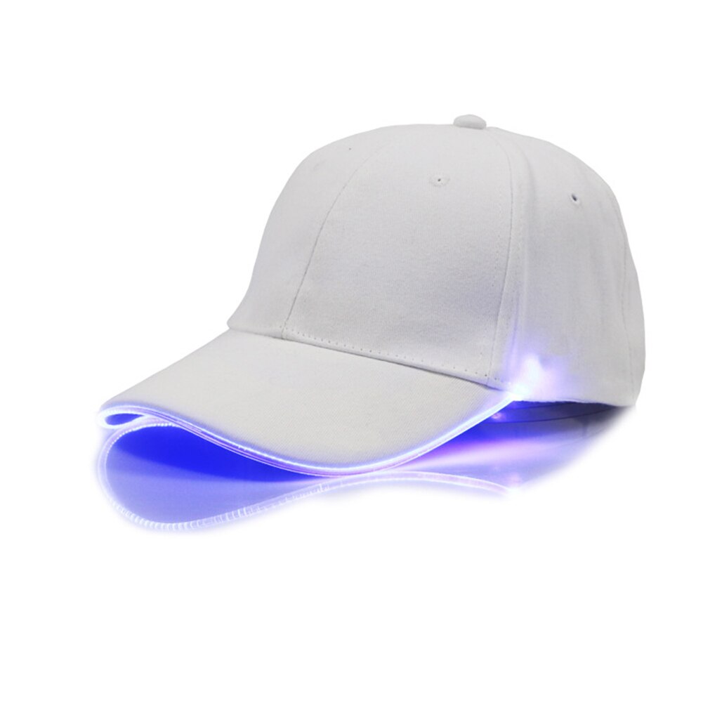 Turcaps ledet lys lyse farger unisex baseball 3 moduser glødende lue til festfiske hofte-hopp løpesportscaps: Hvitt blått lys
