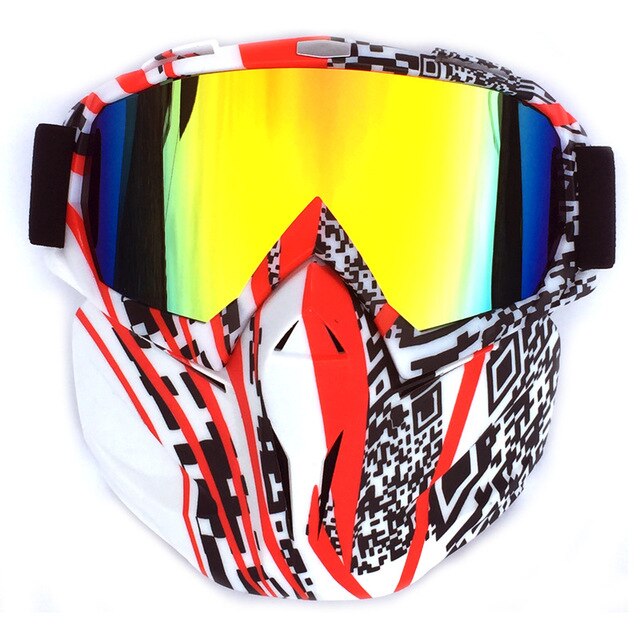 Skidglasögon vinter vindtäta skidglasögon motocrosssolglasögon med ansiktsmask skidsnowboard snöskoterglasögon 16 färger: 08