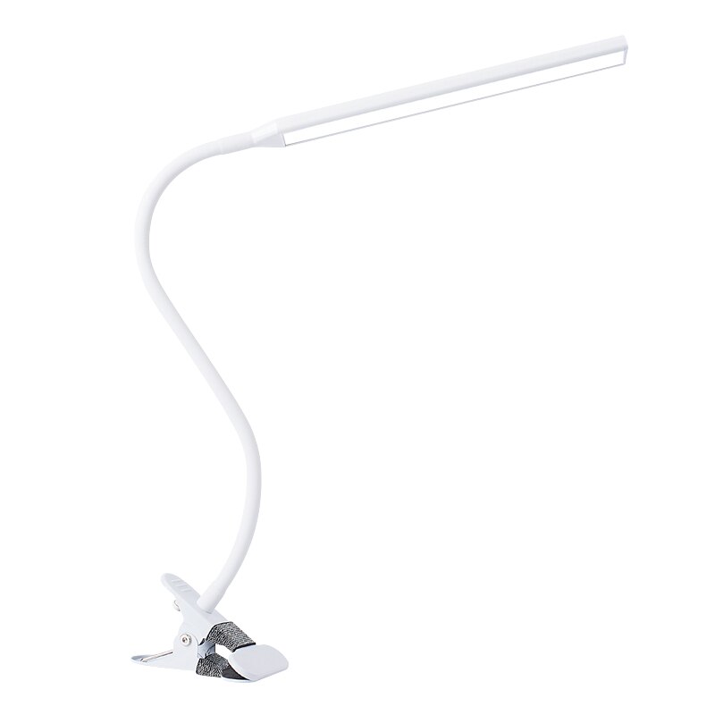 LED 360° Folding Clamp Desk Lamp Eye Protection Rechargeable Table Lamp Clip On Light For Bed Reading Working And Computers: White / No rechargeable