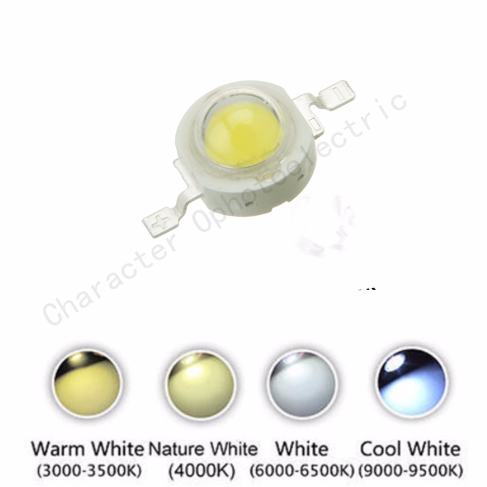 10 stuks 1w krachtige led 3w kralen 20000k warm wit, neutraal wit, koel wit 30000k 10000k -chip-emitter voor doe-het-zelfverlichting