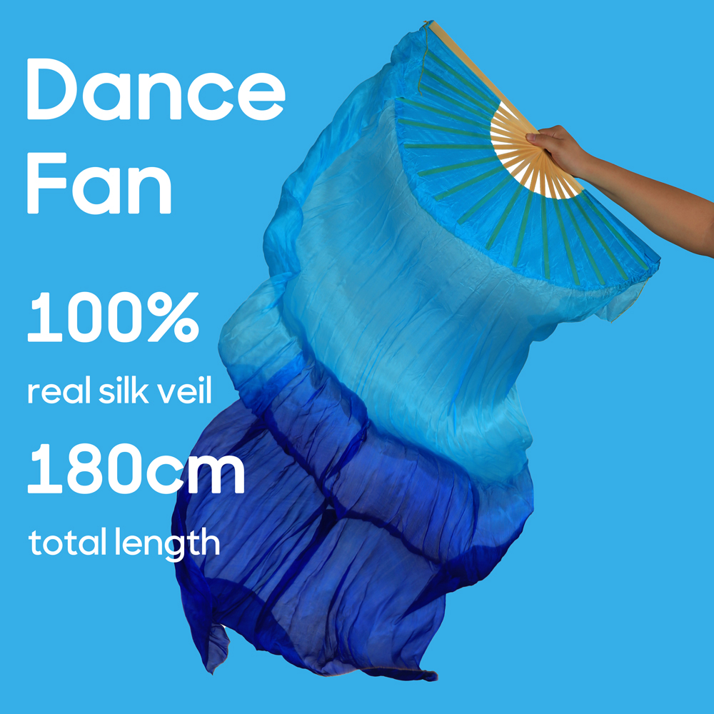 Wachlarz robić Tańca Brzucha Damski 100% Jedwab Prawdziwy Woale Składany Wachlarz Rekwizyty robić Ćwiczeń Tańca Akcesoria robić Występów Scenicznych Strój Taneczny