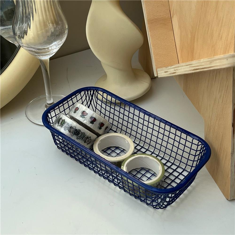 eins Schreibtisch Lager Kasten Metall Lagerung Korb Schreibtisch Kleinigkeiten Organizer Korb Photocards fallen Büro Schreibwaren Hause Liefert: Schwarz
