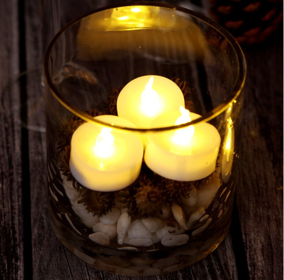 1/6/10pcs Battery Operated Flameless Led Small Candle Battery Powered Tea Lamp No Flashing Christmas Wedding Decor