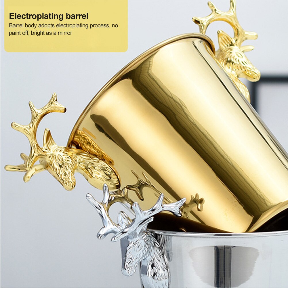 KTV-enfriador de botellas de vino, Enfriador de cerveza, barril de hielo de plata, oro, estilo europeo, barril de champán, cabezal de ciervo, cubo de hielo