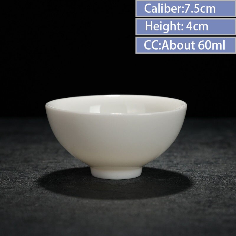 2 pcs/lot Chinese Ceramic Tea Cups pure white tea bowl Individual Cup Teaware Accessories Single cups porcelain Drinkware: C