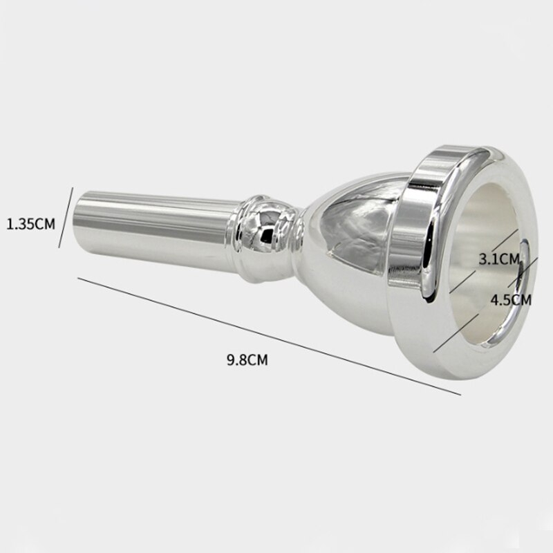 Large Mouth Large Holding Mouthpiece TUBA Mouthpiece Silver Plated Bass Large Mouthpiece