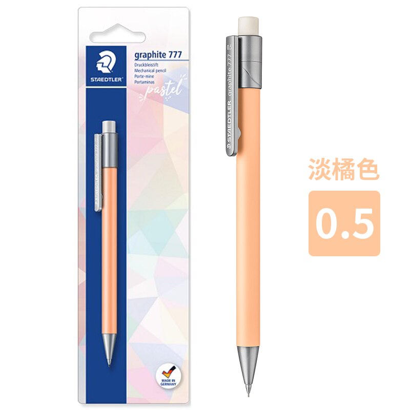 1 stk tysk staedtler macaron farvesystem 0.5mm automatisk blyant 777-05 bkpa studerende skrivning er ikke let at bryde: Lys orange