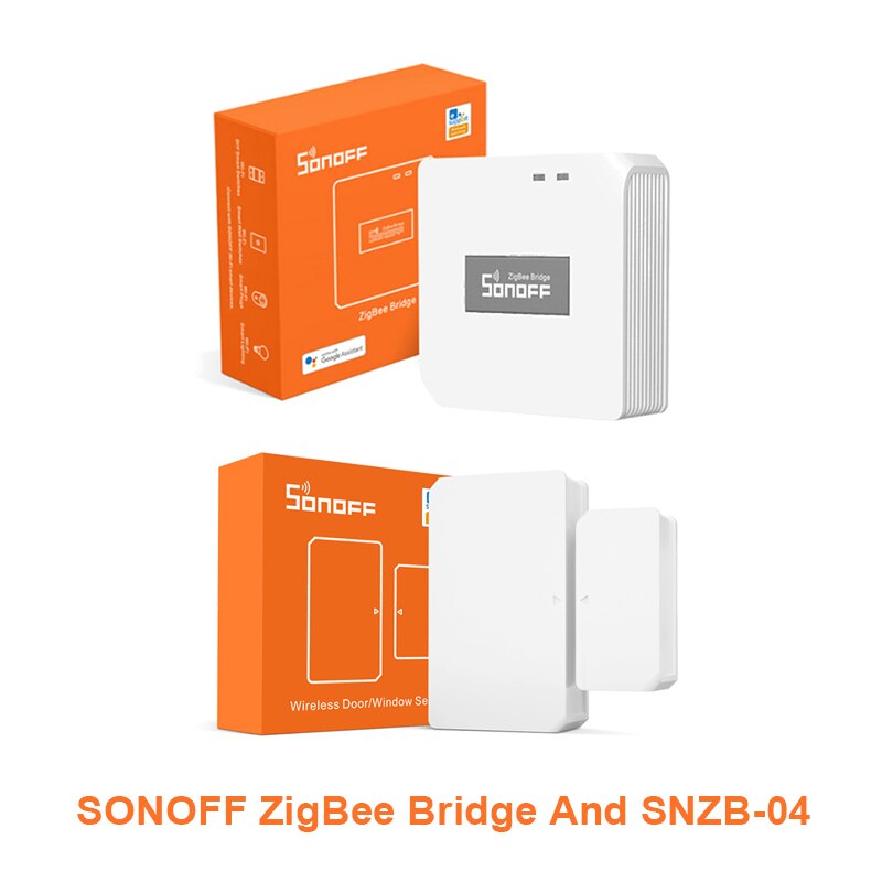 SONOFF-interruptor inalámbrico Zigbee para ventana y puerta, interruptor de temperatura y humedad, movimiento, ZBMINI a través de Alexa y Google Home: Bundle 4