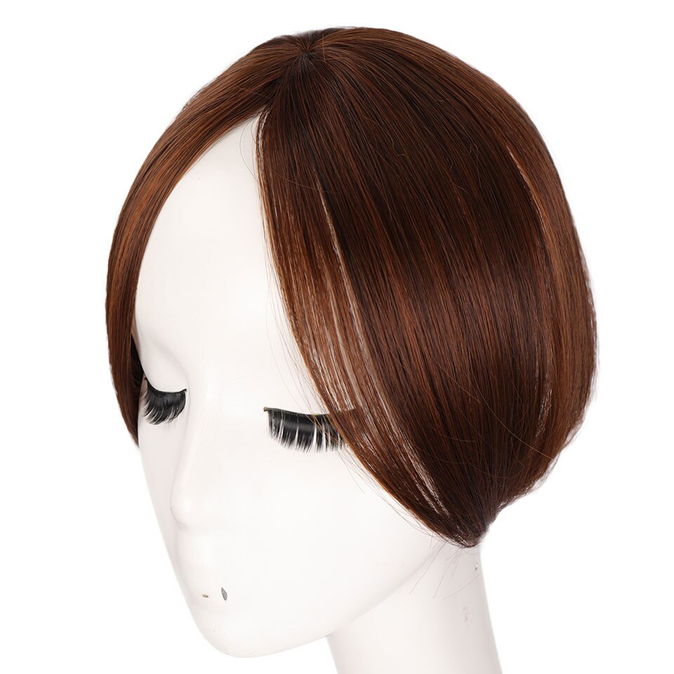 clip in fringe bangs hair wig pieces synthetic fiber natural hair color black brown hair extension front neat headwear MUMUPI