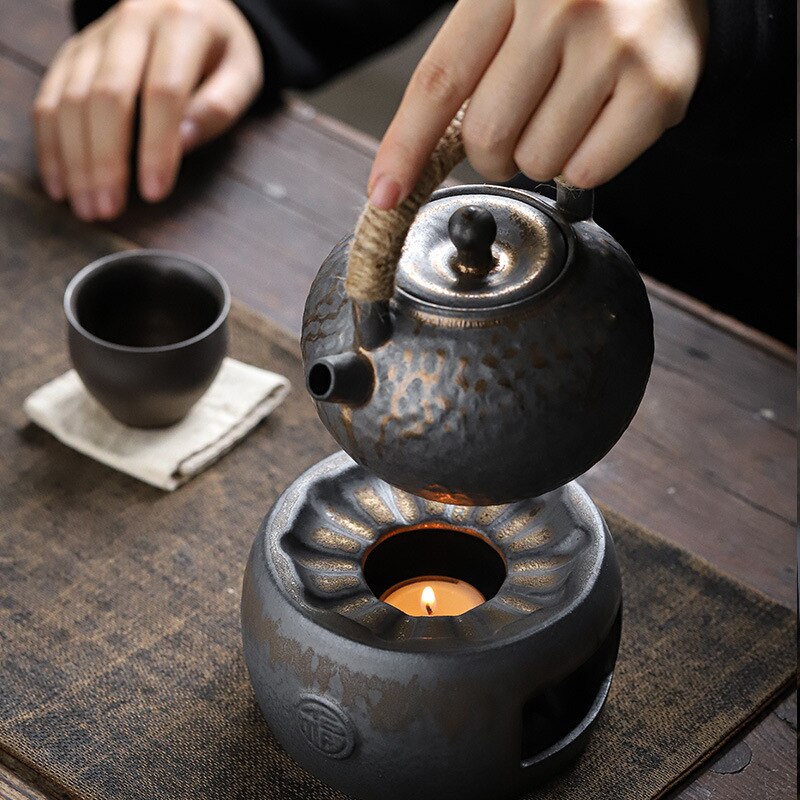 Ceramics Teapot Heating Base Japanese Style Candle Retro Kung Fu Teapot Trivets Warmer Chauffe Plat Bougie Tea Heater JD50DZ