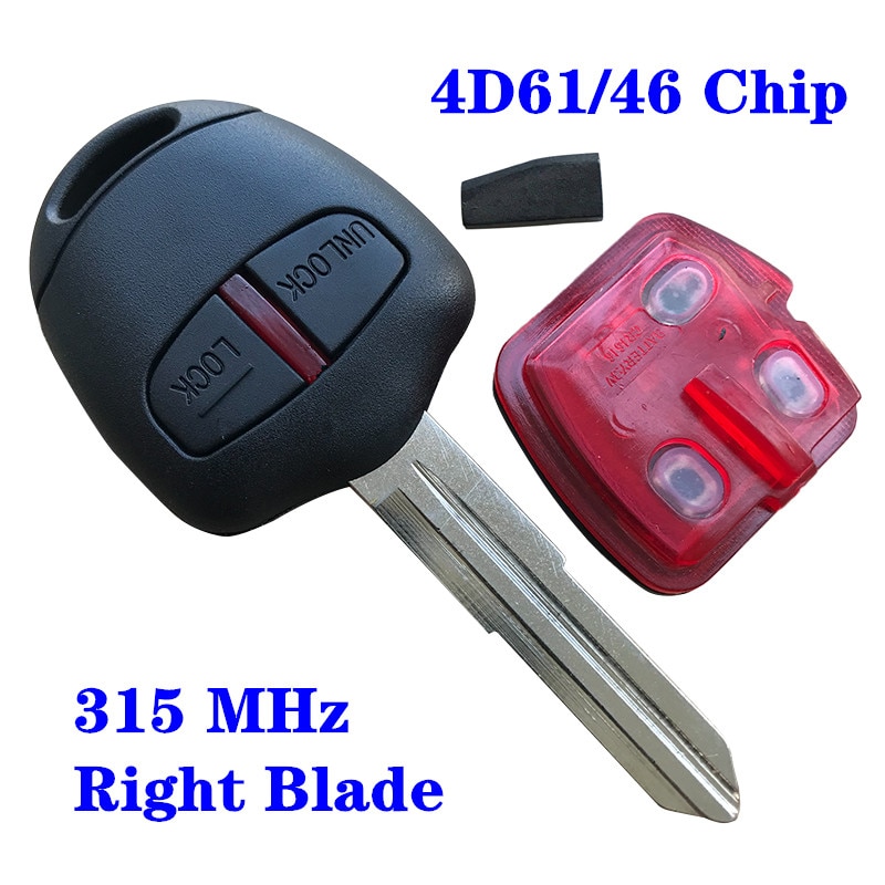 Remote Key Fob 2 Button 433MHz LCK46 4D61 Chip Fit For Mitsubishi Outlander L200 Shogun Lancer MIT11R Right Blade