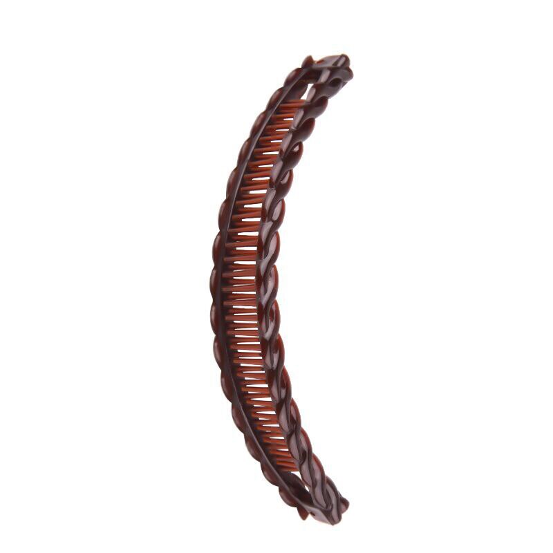 Pince à cheveux en forme de banane coréenne, de Barrettes de couleur unie pour femmes, épingles à cheveux, accessoires pour filles, pince queue de cheval: Café