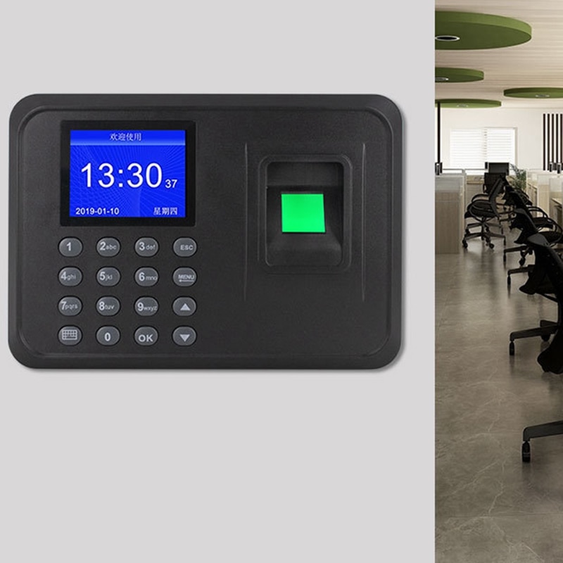 Biometric Attendance System Fingerprint Reader Time Clock Employee Control Machine Access Control Commuting Punch Card Machine E: Default Title