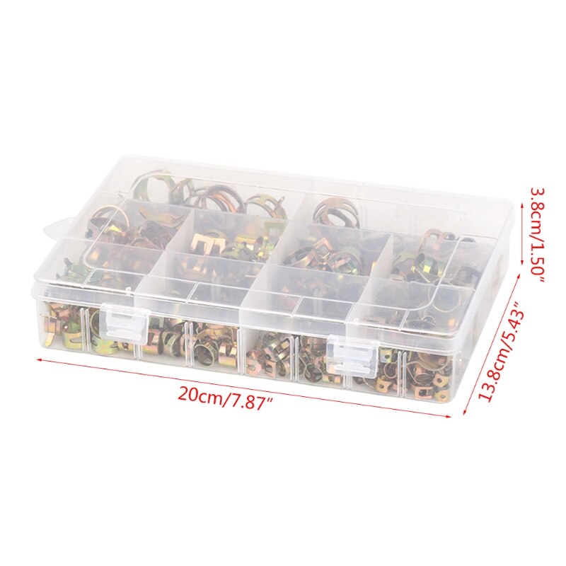 155pcs / BOX pipe clamp clamp pipe clamp 6-22mm movable fuel pipe silicone vacuum hose pipe clamp pipe clamp fastener M7DA