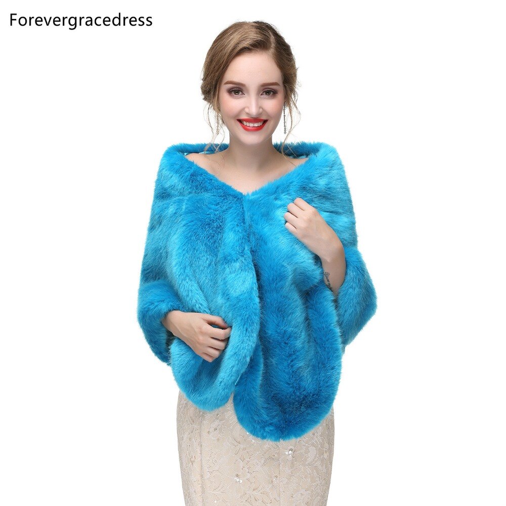 Forevergracedress zachte herfst winter imitatiebont bruid bruiloft wraps bolero jassen bruidsjassen sjaals sjaals  pj410