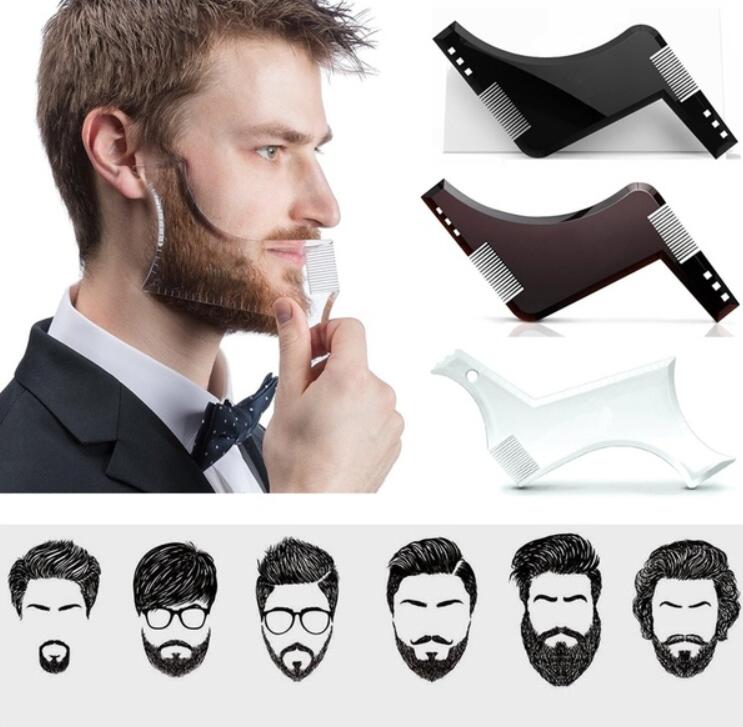 Plantilla de barba para hombre, herramienta de estilismo, peine para moldear la barba de doble cara, herramienta de belleza, afeitado, maquinilla de afeitar, herramienta para hombre