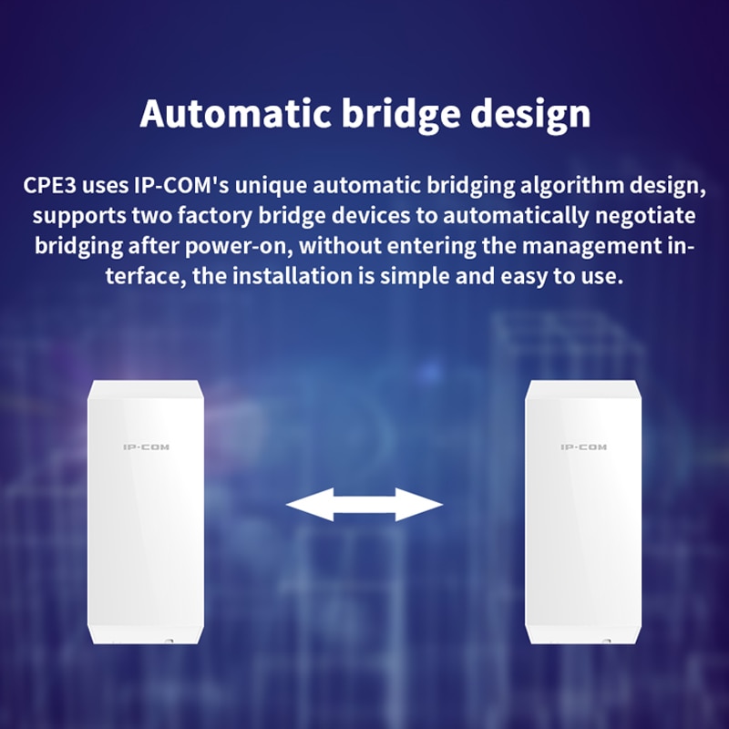 IPCOM CPE3 2.4GHz 8dBi Remote Outdoor CPE Wireless WiFi network bridge For video/elevator monitoring data transmission