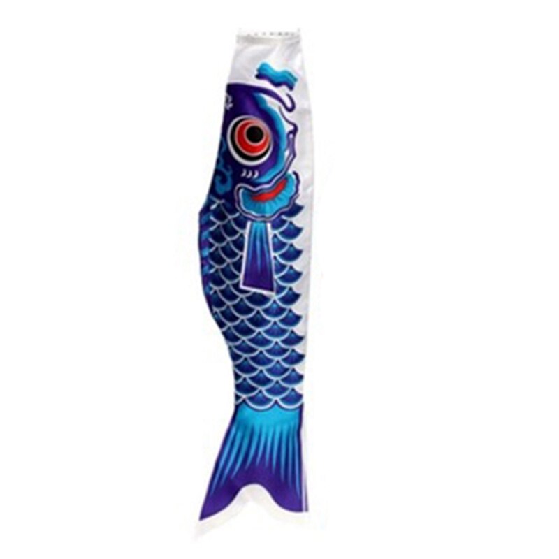 Japanese Carp Windsock Streamer Fish Flag Kite Cartoon Fish Colorful Windsock Carp Wind Sock Flag Koinobori 150cm: Blue