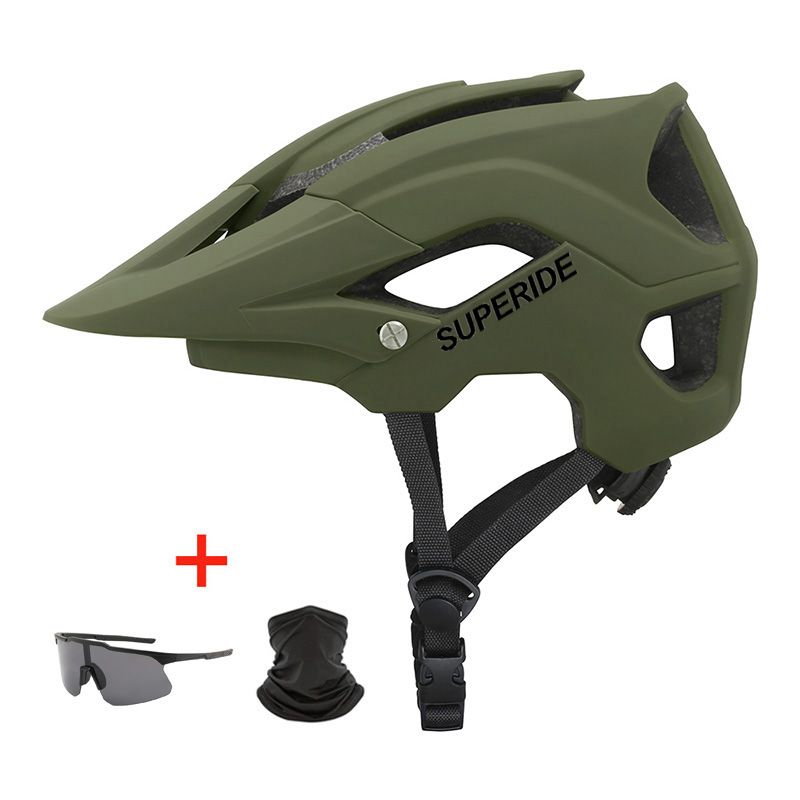Superide em-molde dh mtb capacete de bicicleta esportes anti-impacto estrada mountain bike capacete das mulheres dos homens equitação ciclismo capacete: l / CÉU AZUL