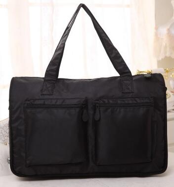 Nylon Women Luggage Bag Portable Folding Travel Tote Bag Weekender Casual Handbags 30%OFF T437: black