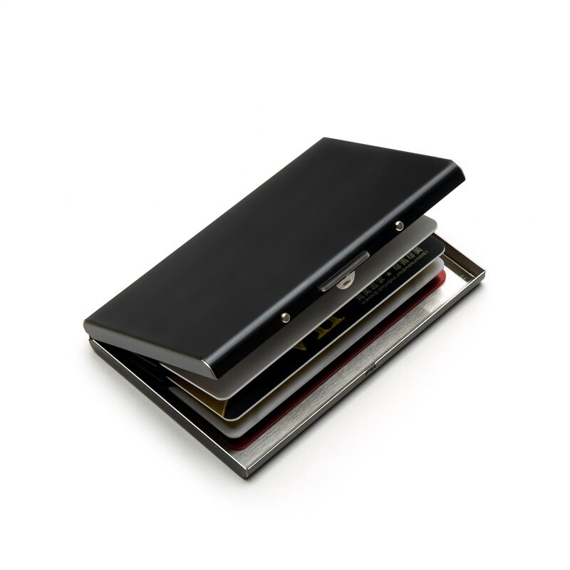 Bycobecy Slim Wallets Card Holders Metal Box Business Multi Purses Silver Credit Card Holder