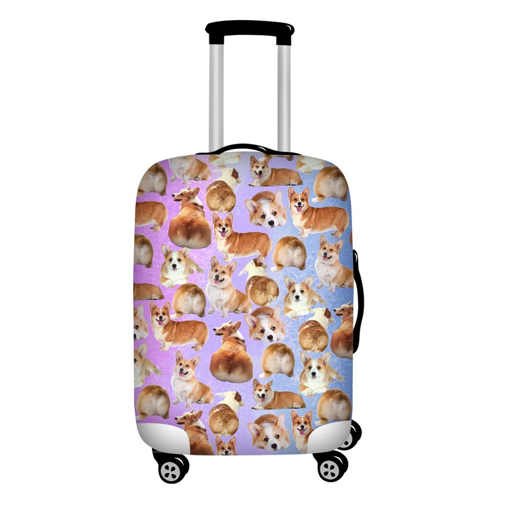 Leuke Corgi Hond Print Bagage Cover 18-32 Inch Case Koffer Covers Trolley Bagage Stof Beschermhoes Dekking Reizen accessoires: XL / GRIJS