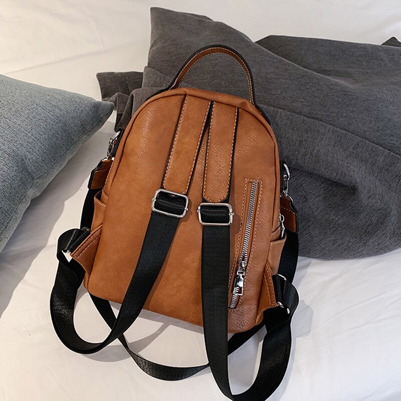 Casual dames leren rugzak, schoudertas met v-patroon, witte schoolrugzak voor tienermeisjes, reistas, mochilas