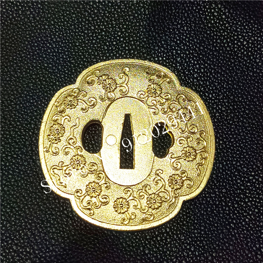 Yubo Japanese Samurai Sword Fittings - Tsuba, Fuchi & Kashira Set For Sword Restoration