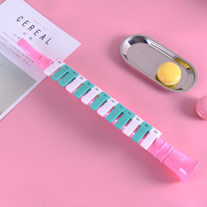 Material didáctico de música de 13 teclas para estudiantes y niños, instrumento de viento para iluminación, caja de color: Pink