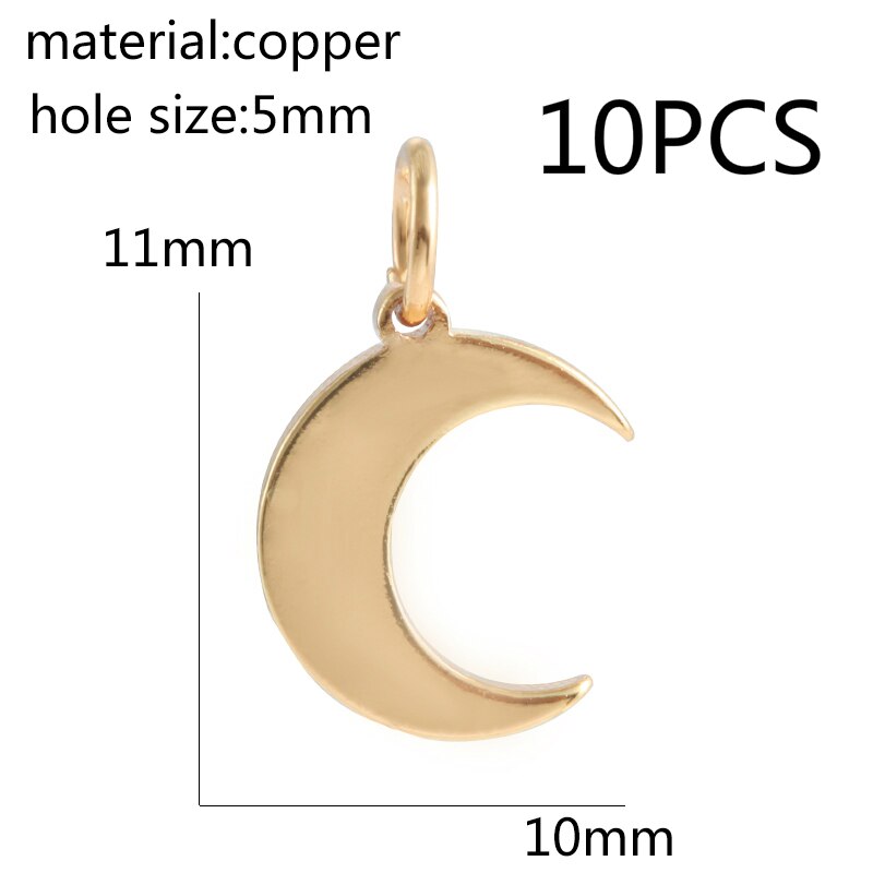 10 stücke Mond Stern Reize für Schmuck Machen Groß Sonne Blitz Reize Anhänger Diy Ohrring Halskette Armbinde Zubehör Kupfer: Stil A 10Stck