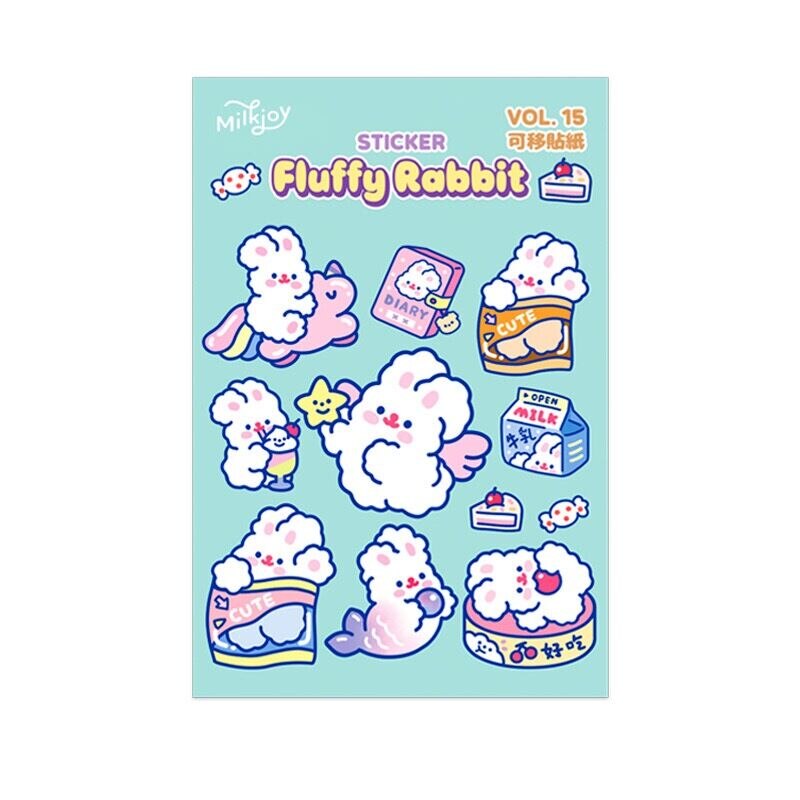 2pcs Lovely Cute Korea Rabbit Cartoon Stickers For DIY luggage Label Home DIY Post Sticker Laptop Bag cup Cell Phone Stickers: 4