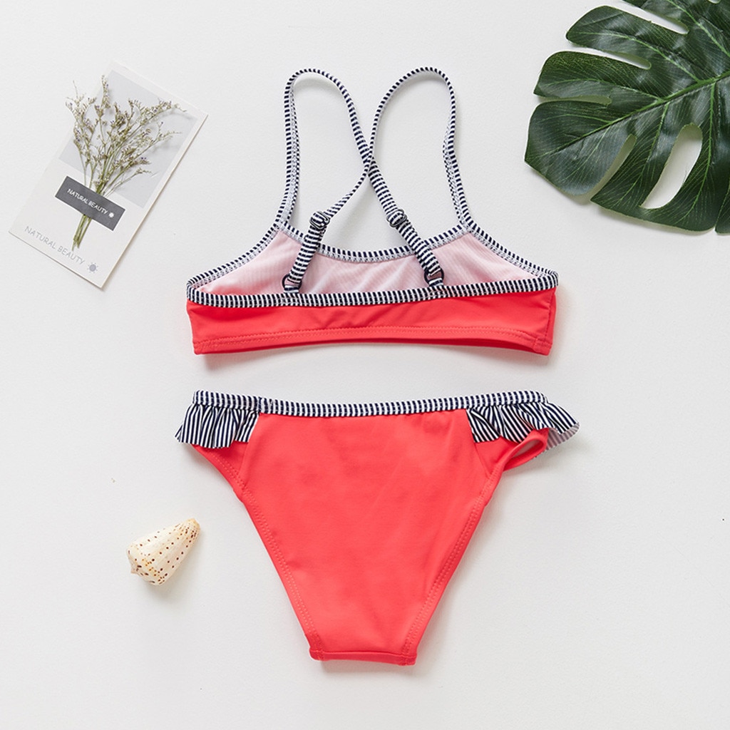 Glamour Red Bikini Swimsuit Children Kids Girls Bikini Beach Swimsuit+Shorts Comfortable Swimwear Set Outfit biquinis feminino